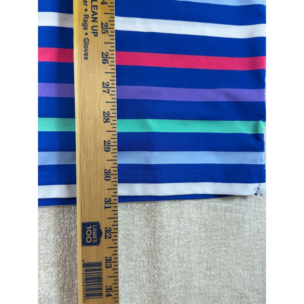 Vineyard Vines Men's XL Blue Green Striped Short Sleeve Performance Golf Polo - Picture 6 of 7